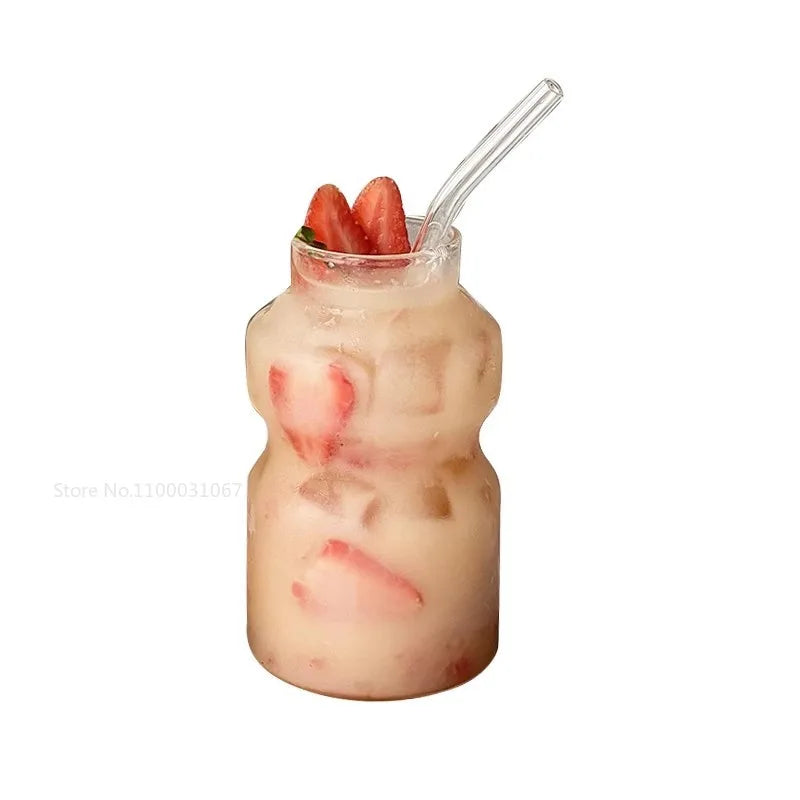 DecorBites™ Borosilicate Glass Cups for Milk, Juice, Tea, Coffee - Heat-resistant & Stylish