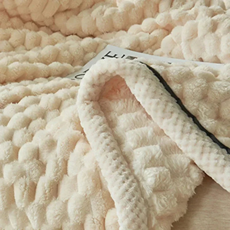 DecorBites™ Cozy Flannel Fleece Blanket for Warm Autumn Winter Sleep