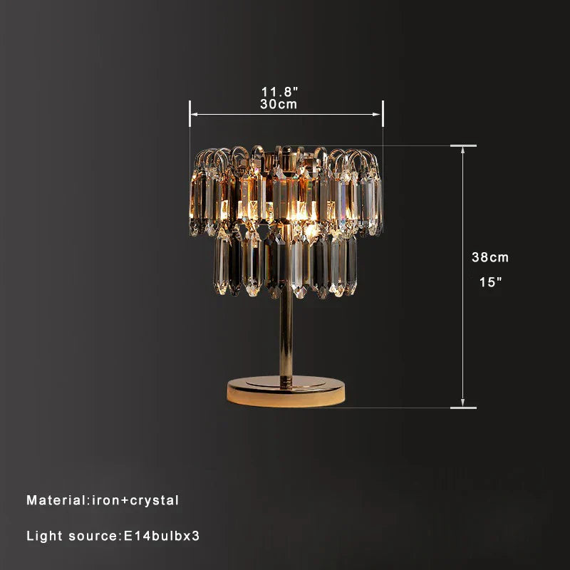 DecorBites™ Crystal Bar Table Lamp Luxury Dimmable 2700K Desk Light Elegant Home Decor