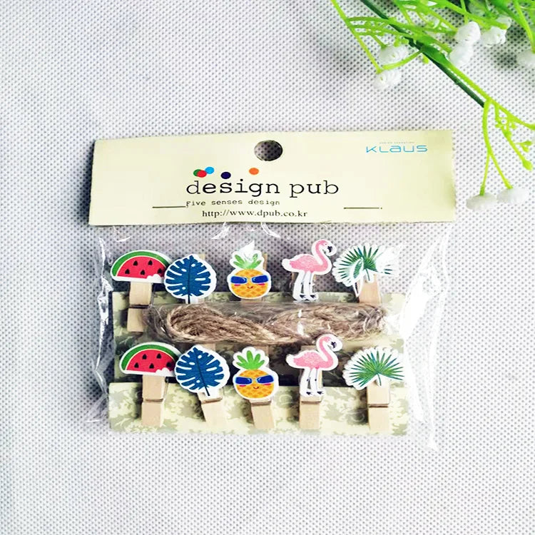 DecorBites™ 50-Piece Mini Wooden Clips for Photos Crafts, 25mm Small Clothespin Decoration