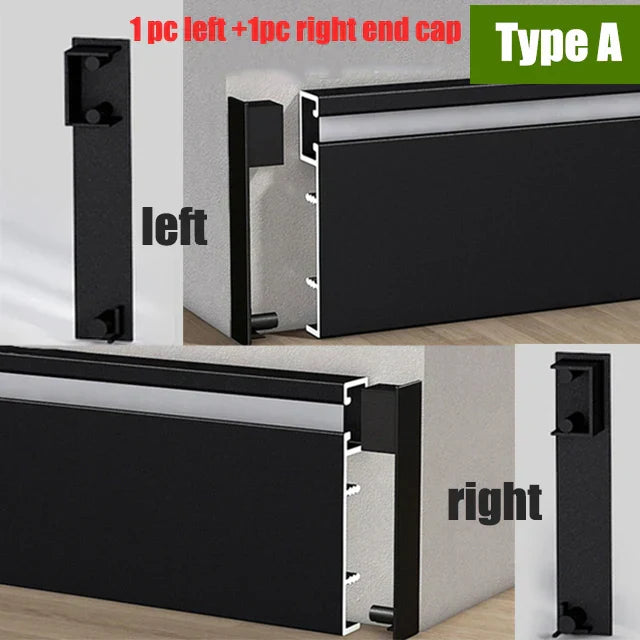 DecorBites™ 5cm LED Aluminium Profile Baseboard for Surface Mounted Linear Lighting