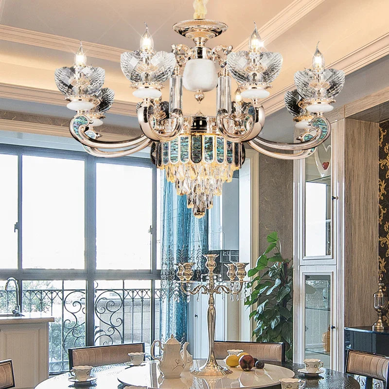 DecorBites™ Crystal Candle Chandelier: Modern European Living Room Lighting