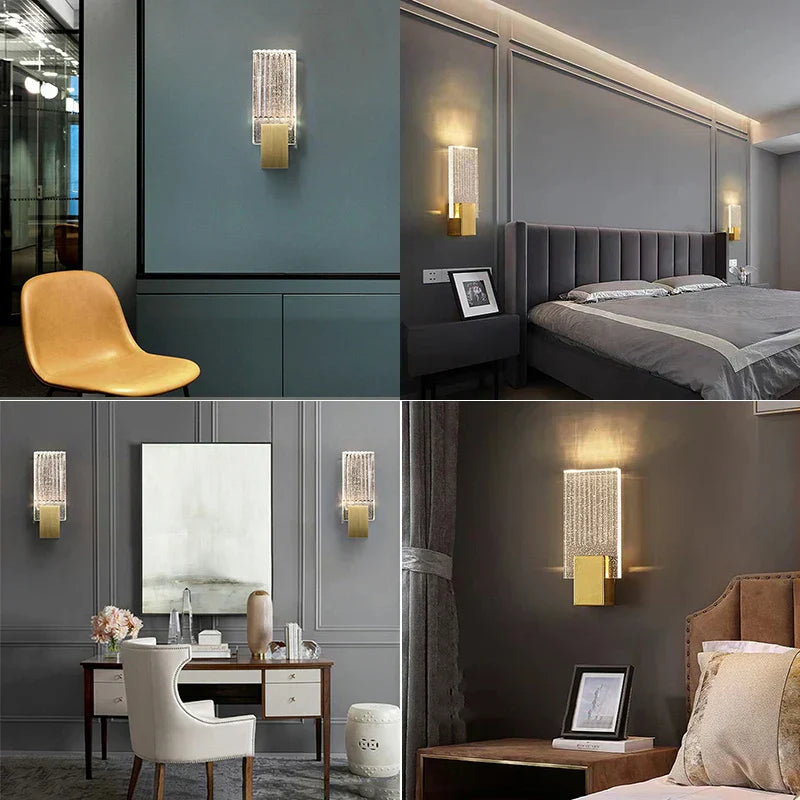 DecorBites™ Bubble Crystal LED Wall Sconces Gold Modern Indoor Lighting for Home Decor