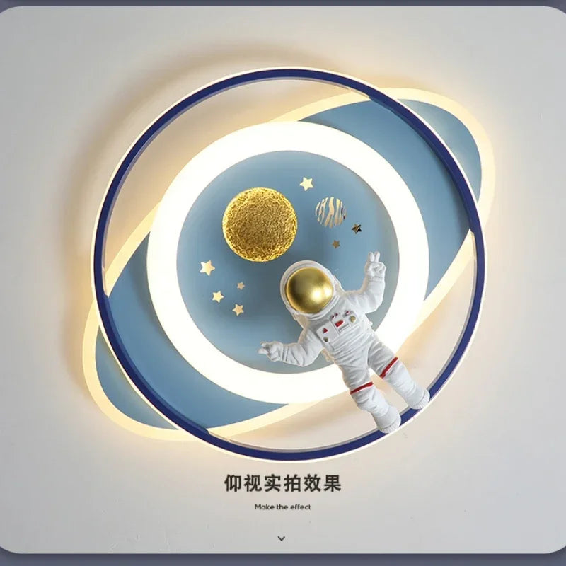 DecorBites™ Astronaut Spaceman Rocket Rabbit Ceiling Light Kids Bedroom Luminaire