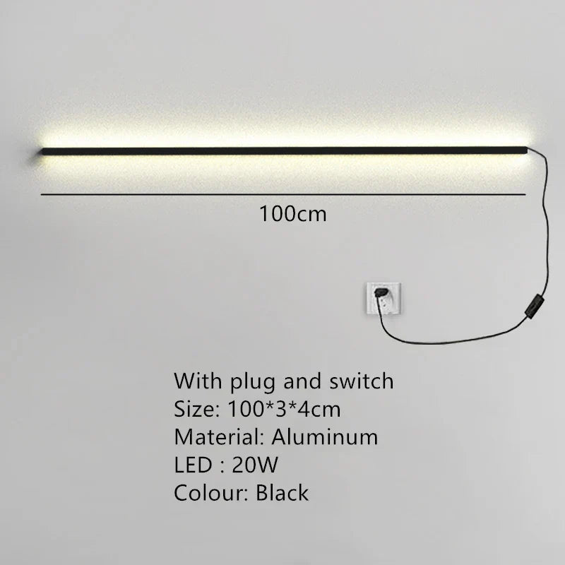 DecorBites™ LED Wall Lights Dimming Switch Black Gold White Metal Sconces Bedroom Aisle Lamp