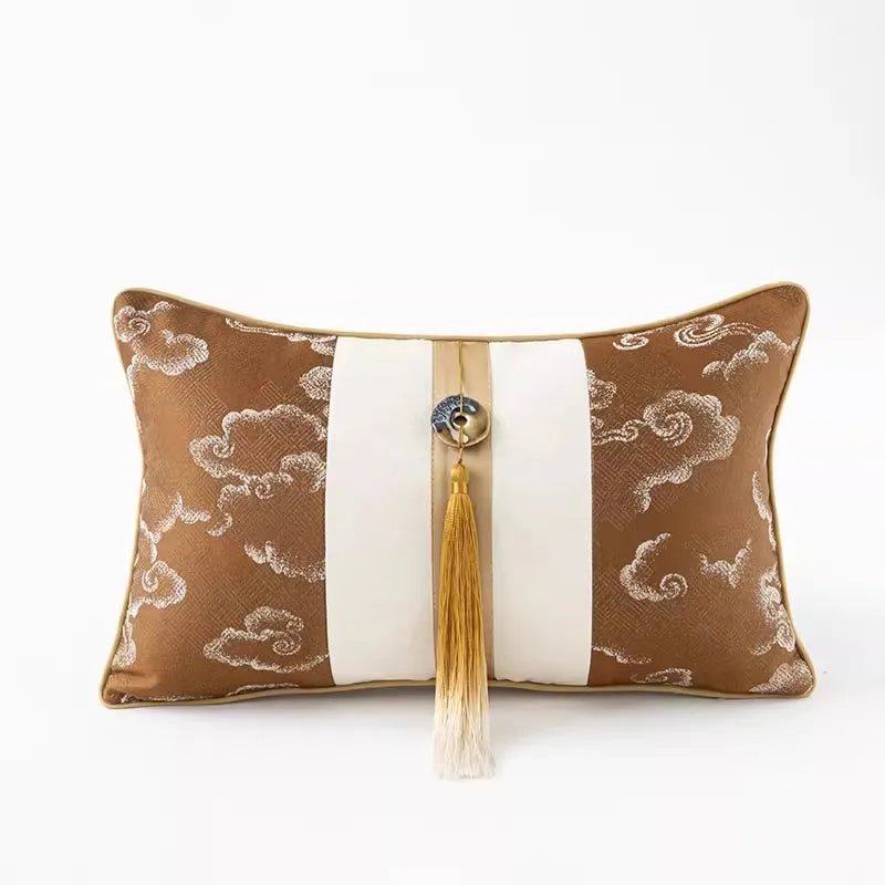 DecorBites™ Auspicious Clouds Jacquard Throw Pillow Cover-Luxury Decorative Cushion Case