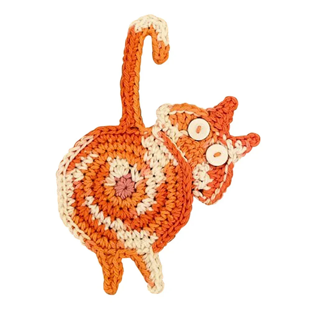 DecorBites™ Cat Butt Coasters: Handmade Funny Kitties Cup Mat - Set of 4