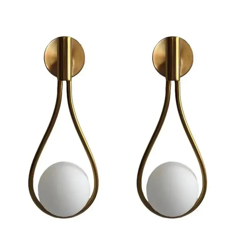 DecorBites™ Glass Ball Brass Wall Lamp LED Bedroom Living Room Lighting