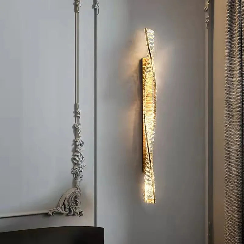DecorBites™ Crystal Gold Wall Lamp Dimmable Steel Sconces Luxury Indoor Light Fixture