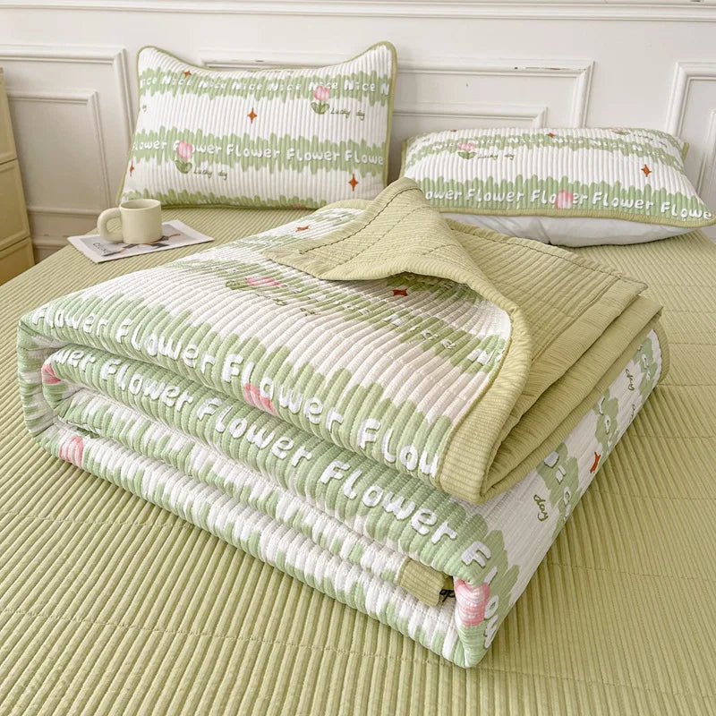 DecorBites™ Cartoon Small Fresh Washed Cotton Bed Sheets Bedspread