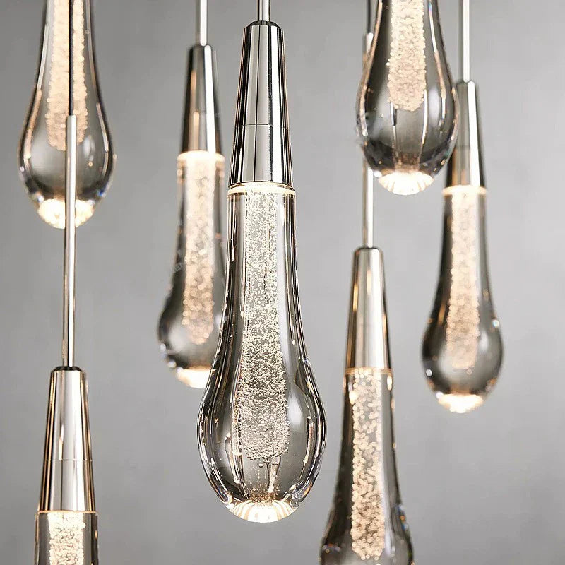 DecorBites™ Crystal Ceiling Pendant Lights for Dining Room, Luxury Designer Foyer Decor Lighting