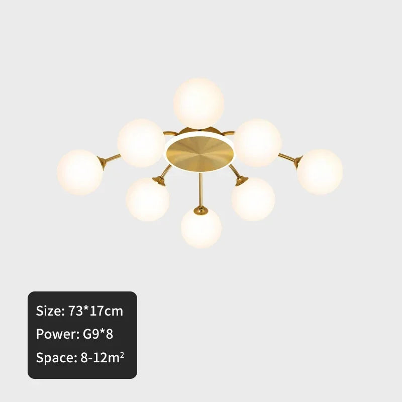 DecorBites™ Ball Glass Ceiling Light in Gold for Living Room, Dining, Bedroom by DecorBites™