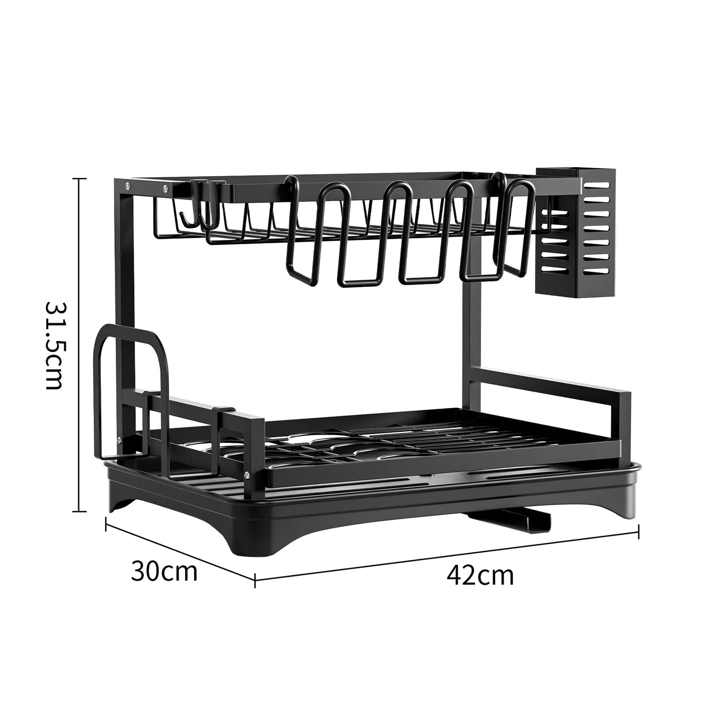 DecorBites™ Double-layer Dish Drying Rack Kitchen Sink Organizer Drainboard Storage