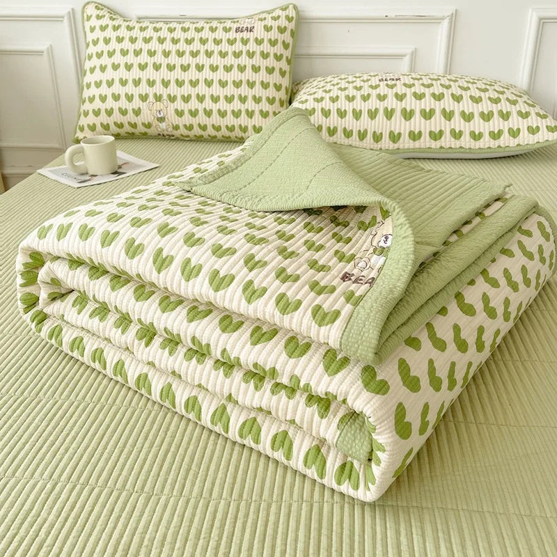 DecorBites™ Cartoon Small Fresh Washed Cotton Bed Sheets Bedspread