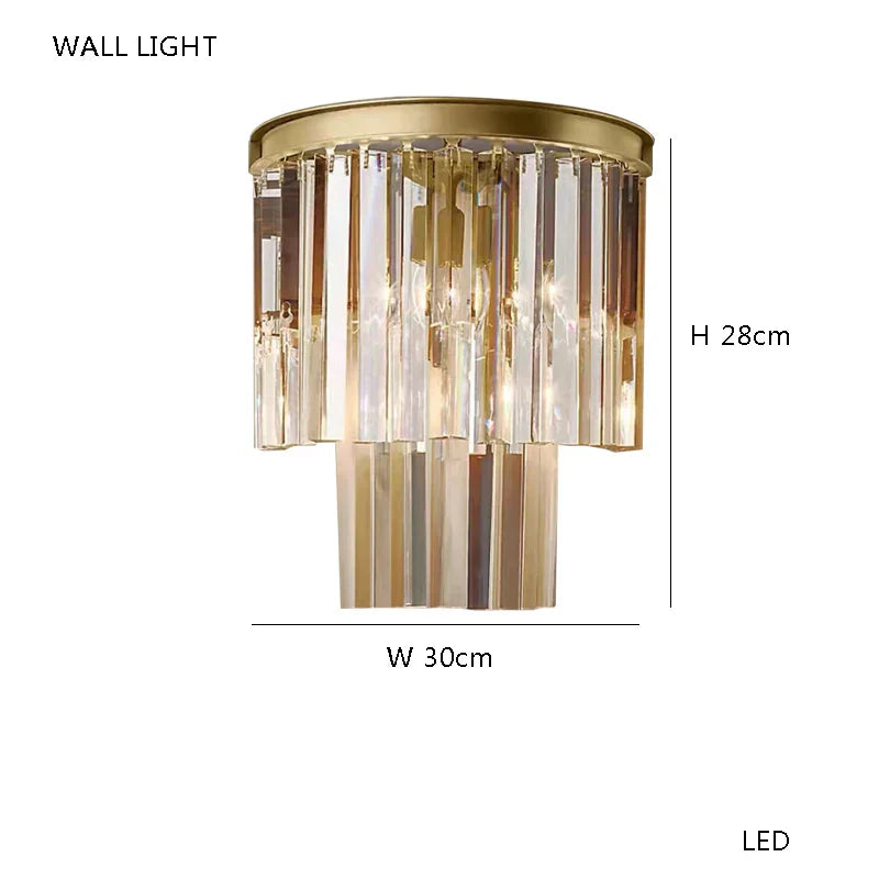 DecorBites™ Bronze Copper Crystal Sconce Wall Lamps for Living Room & Bedroom