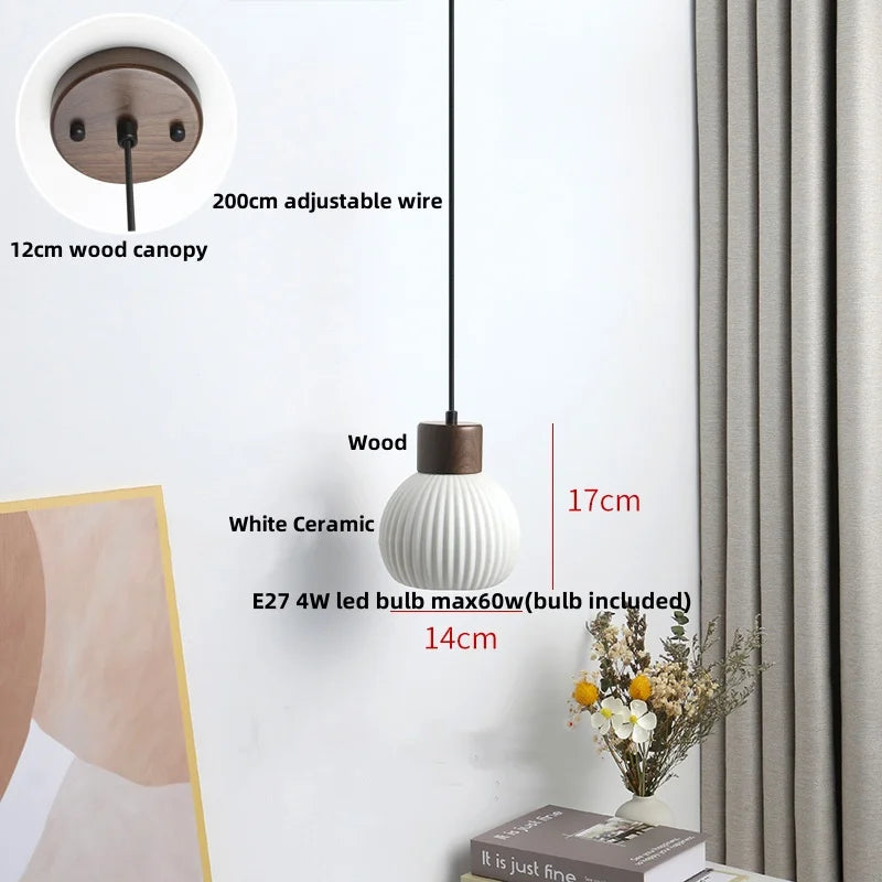 DecorBites™ Ceramic LED Pendant Light Fixture for Home Decor Minimalism Hanging Lamp