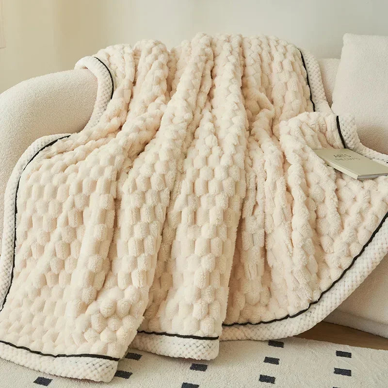DecorBites™ Cozy Flannel Fleece Blanket for Warm Autumn Winter Sleep