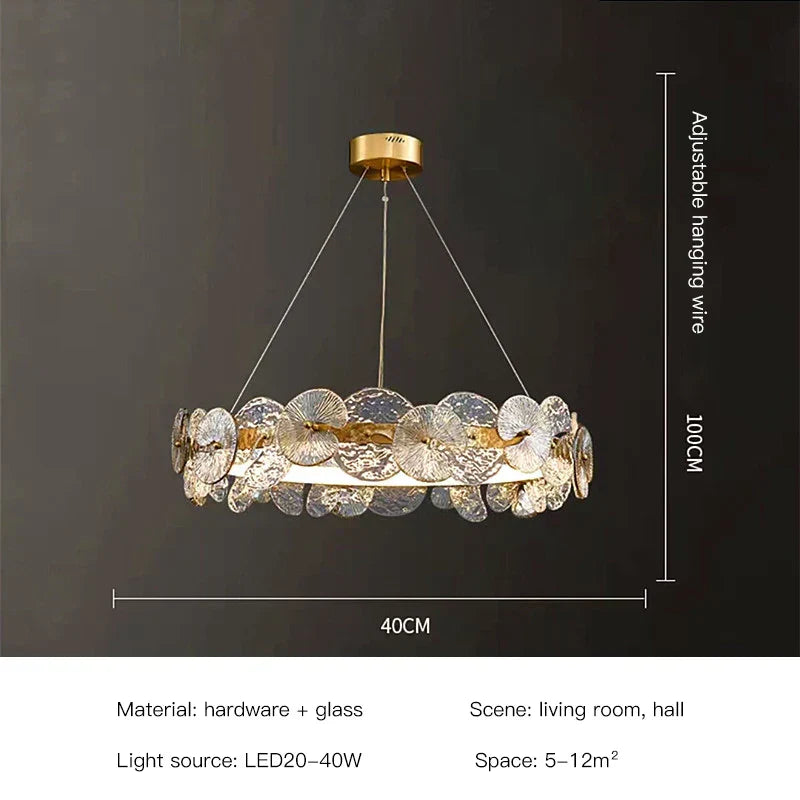 DecorBites™ Lotus Leaf LED Chandeliers: Modern Lighting Fixtures for Living Room, Bedroom, Dining Table