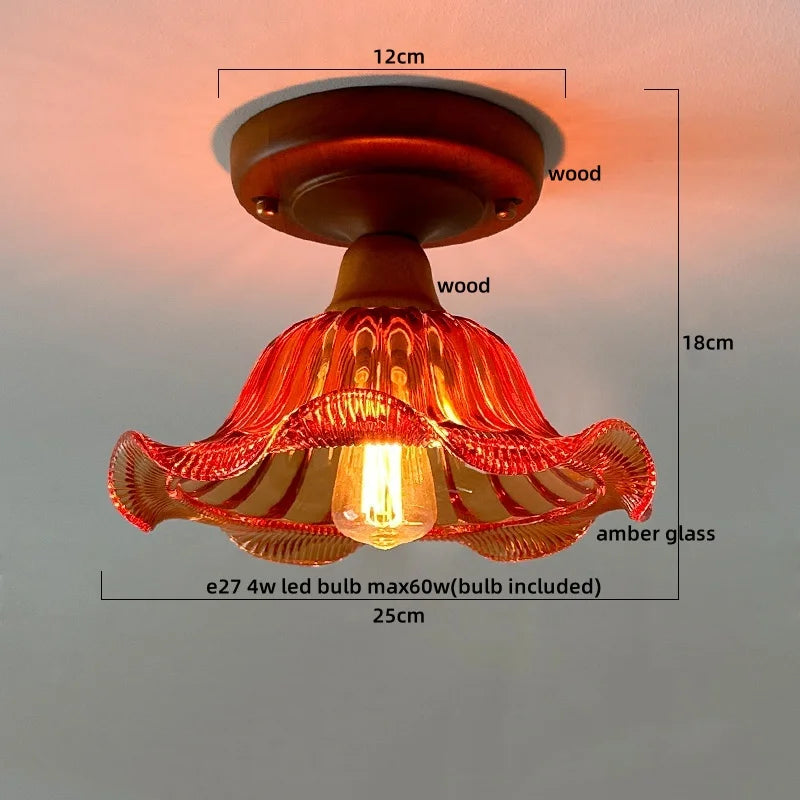 DecorBites™ Glass Copper LED Ceiling Lamp Modern Style for Home Decor and Restaurant