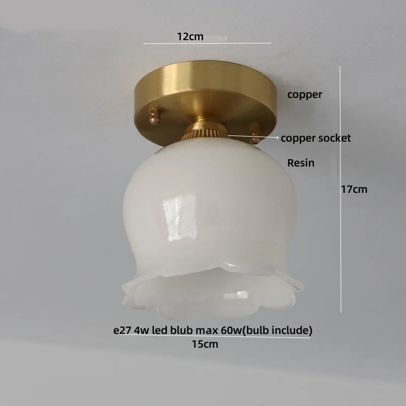 DecorBites™ Butterfly Glass Tiffany LED Ceiling Light - Nordic Modern Copper Lamp