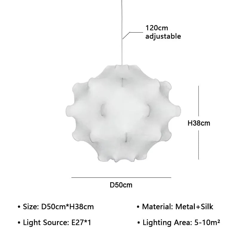 DecorBites™ Elegant Silk Pendant Lamp for Home and Hospitality Lighting