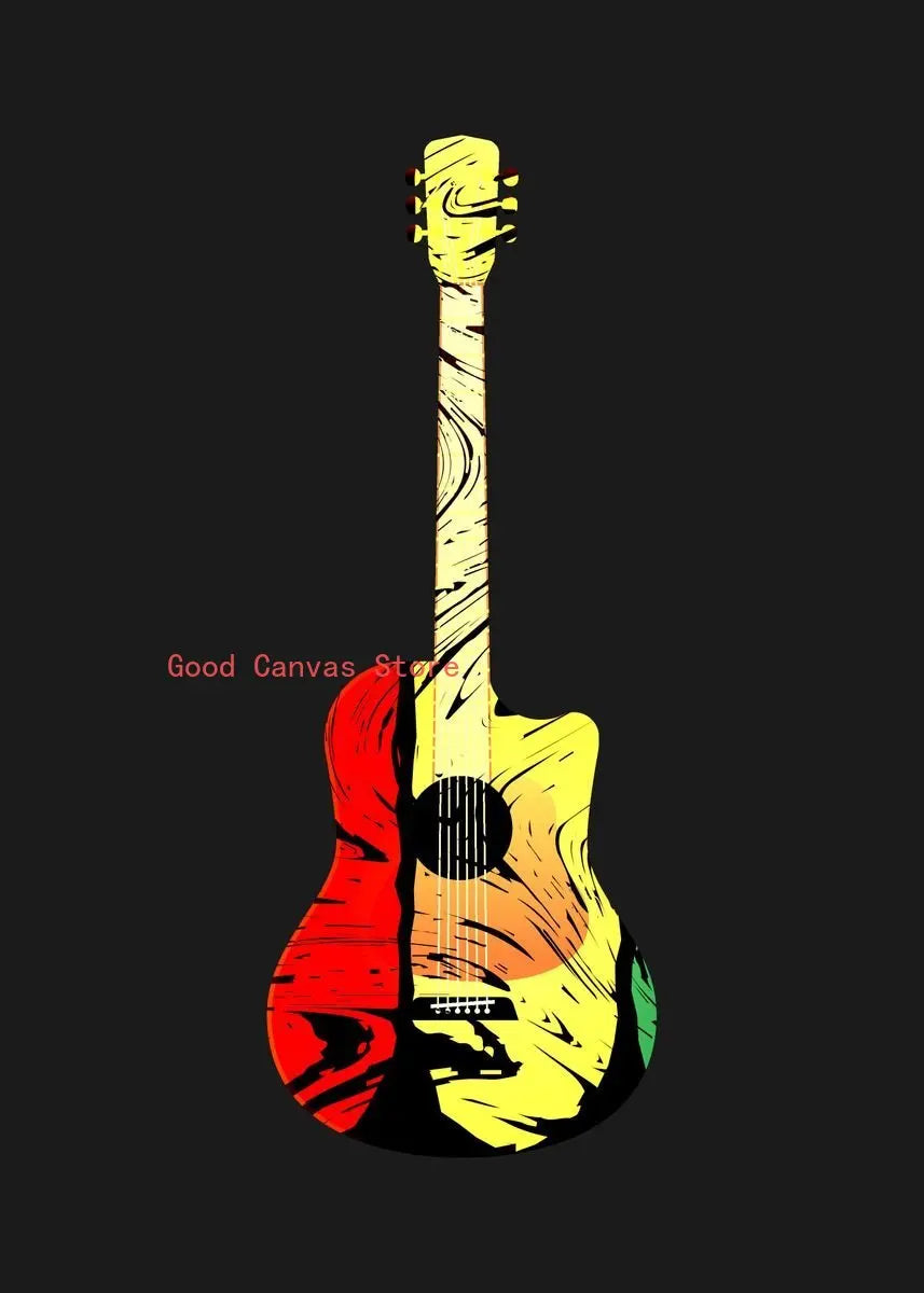 Abstract Electric Guitar Canvas Print - Music Wall Art by DecorBites™