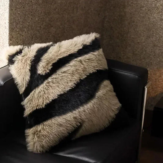DecorBites™ Luxe Faux Fox Fur Throw Pillows for Home Decor - Plush, Soft, Cozy Sofa Cushion