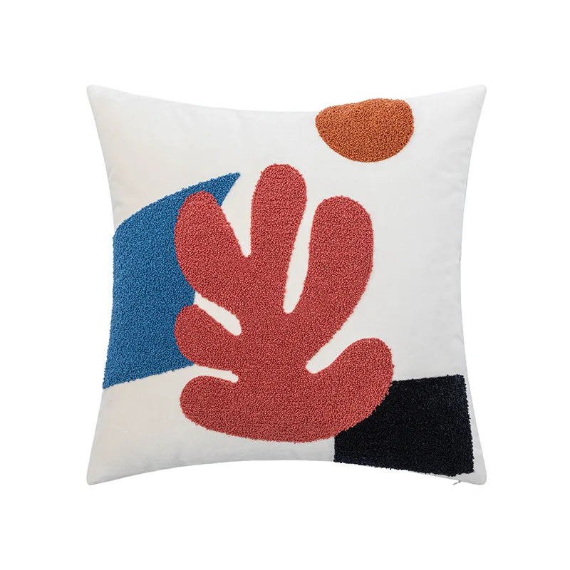 DecorBites™ Cartoon Abstract Embroidery Cushion Cover 45*45 Soft Velvet Throw Pillow Case