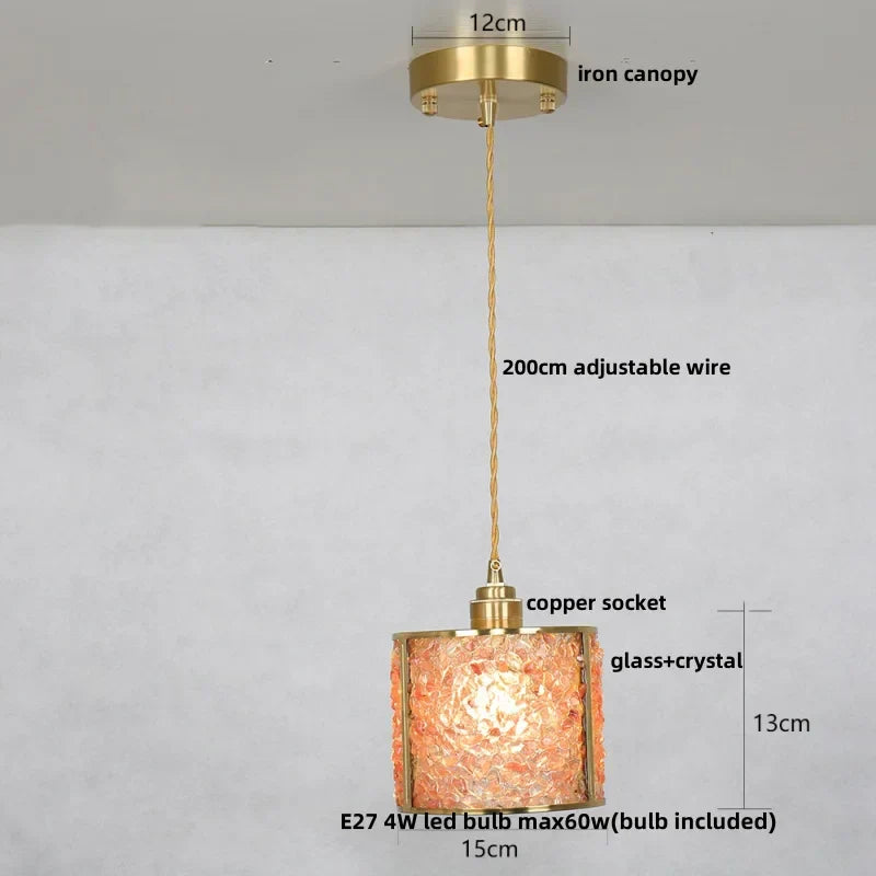 DecorBites™ Glass Crystal LED Pendant Light - Adjustable Luxury Fixture for Kitchen, Foyer, Bathroom