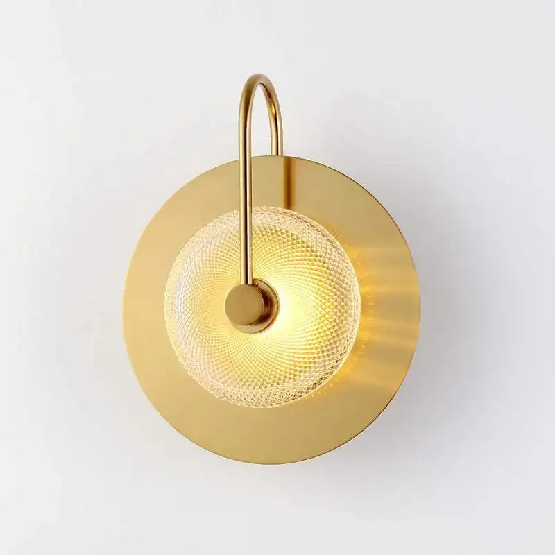 DecorBites™ Green Crystal Wattle Circle Wall Lamp - Nordic Minimalist Art Deco Lights