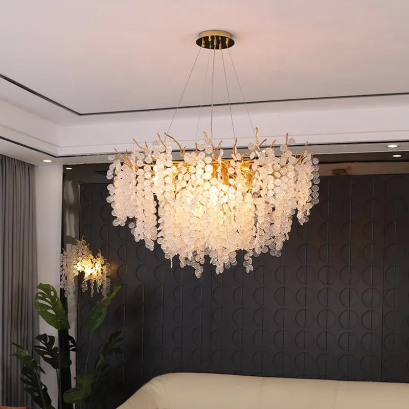 DecorBites™ Crystal LED Chandelier: Elegant Nordic Branch Design for Living Room, Hotel, Dining Area