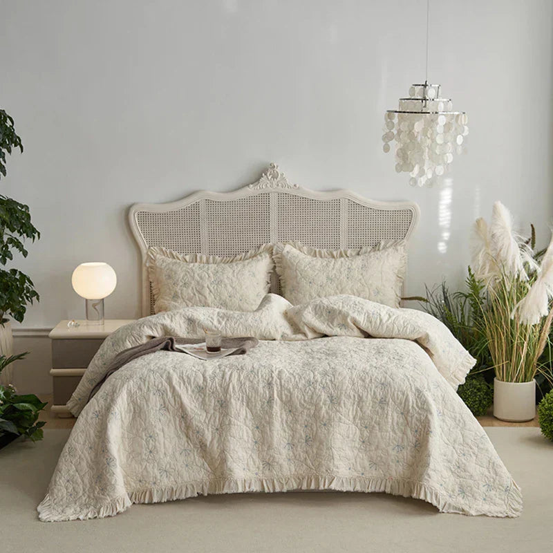 DecorBites™ Cotton Quilted Bedspread Set with Pillowcase - Versatile & Summer-Ready