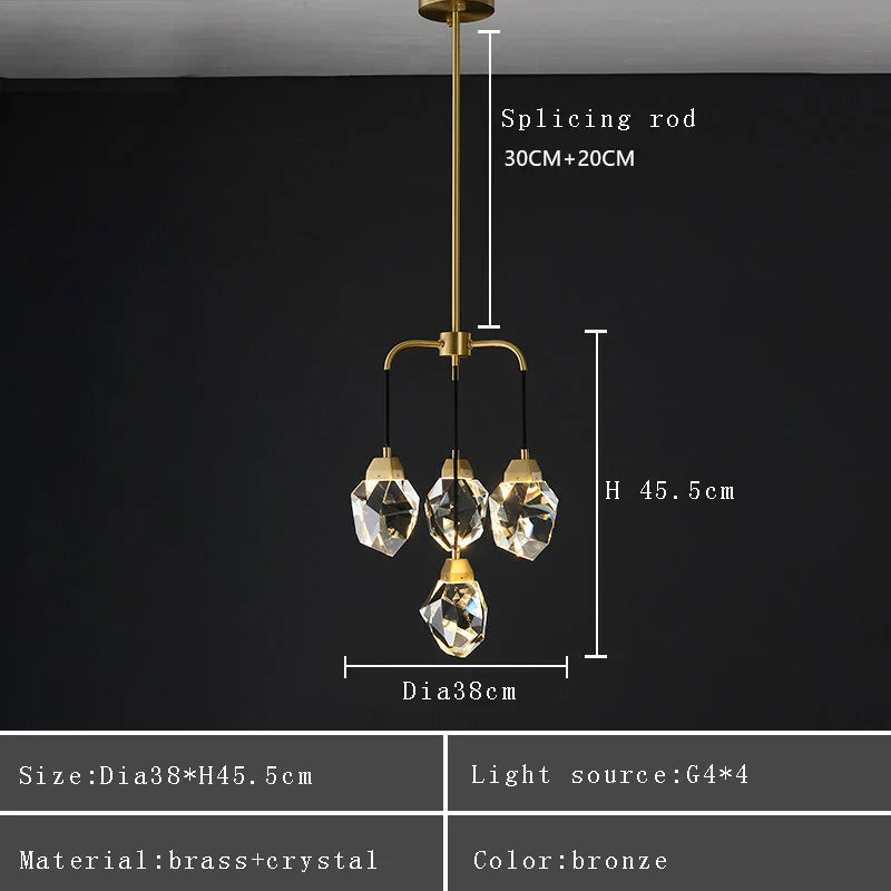DecorBites™ Crystal Chandelier Ceiling Light Modern Design for Living Room Dining Area