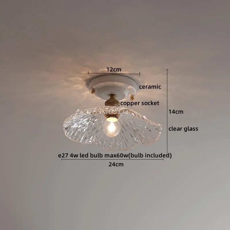 DecorBites™ LED Canopy Ceiling Light Glass Copper Luminaria De Teto