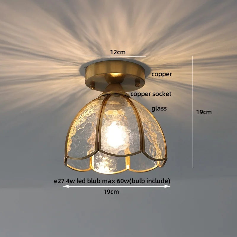 DecorBites™ Copper Canopy LED Ceiling Lamp Modern Nordic Flower Acrylic Light Fixtures
