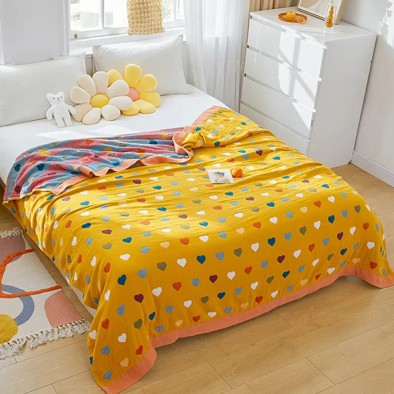DecorBites™ Cartoon Lion Cotton Throw Blanket for Bed & Sofa