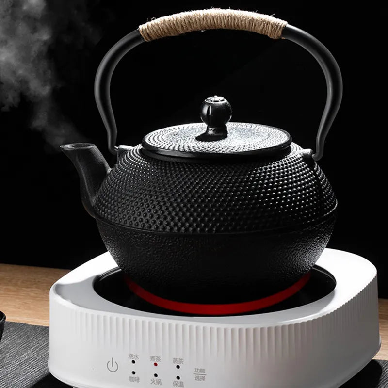 DecorBites™ Cast Iron Tea Pot with Stainless Steel Infuser for Oolong, Kung Fu, Puer Tea