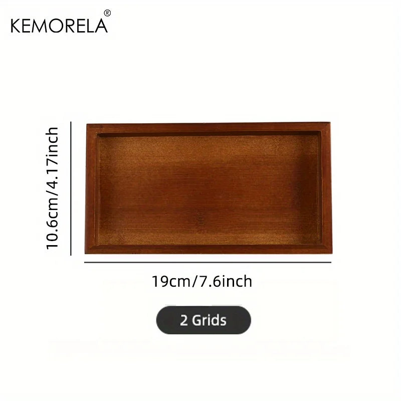 DecorBites™ Bamboo Wooden Rectangular Tea Tray | Elegant Tea Cup Stand Tray for Dining