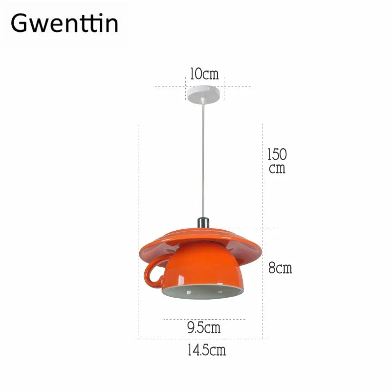 DecorBites™ Ceramic Cup Pendant Lights Ceiling Chandeliers Modern Hanging Lamp