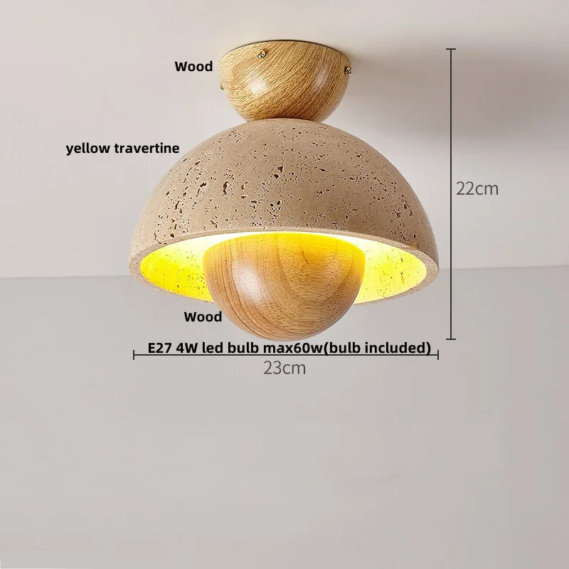 DecorBites™ LED Yellow Travertine Flush Mount Ceiling Light Fixtures