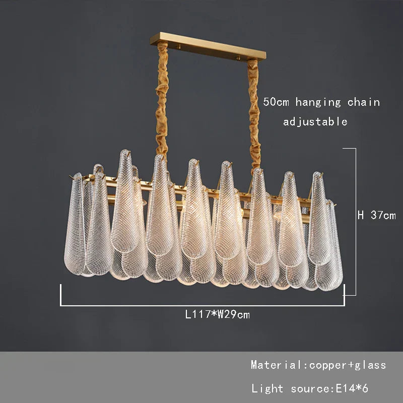 DecorBites™ Gold Glass Pendant Light for Dining Table & Hotel, Modern Foyer Ceiling Lamps