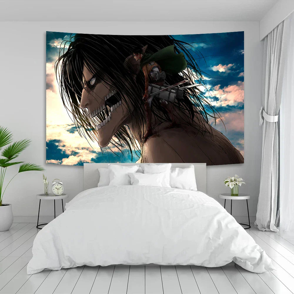 DecorBites™ Attack On Titan Boho Tapestry: Aesthetic Room Decor for Teen Bedrooms