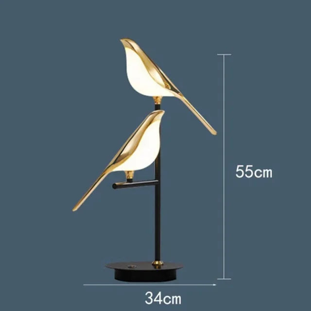 DecorBites™ Gold Magpie Bird LED Ceiling Chandelier for Dining Room Decor