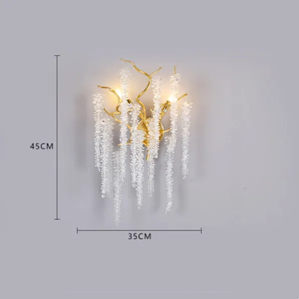 DecorBites™ Crystal Branch Chandelier: French Style Romantic Tassel Ceiling Lamp