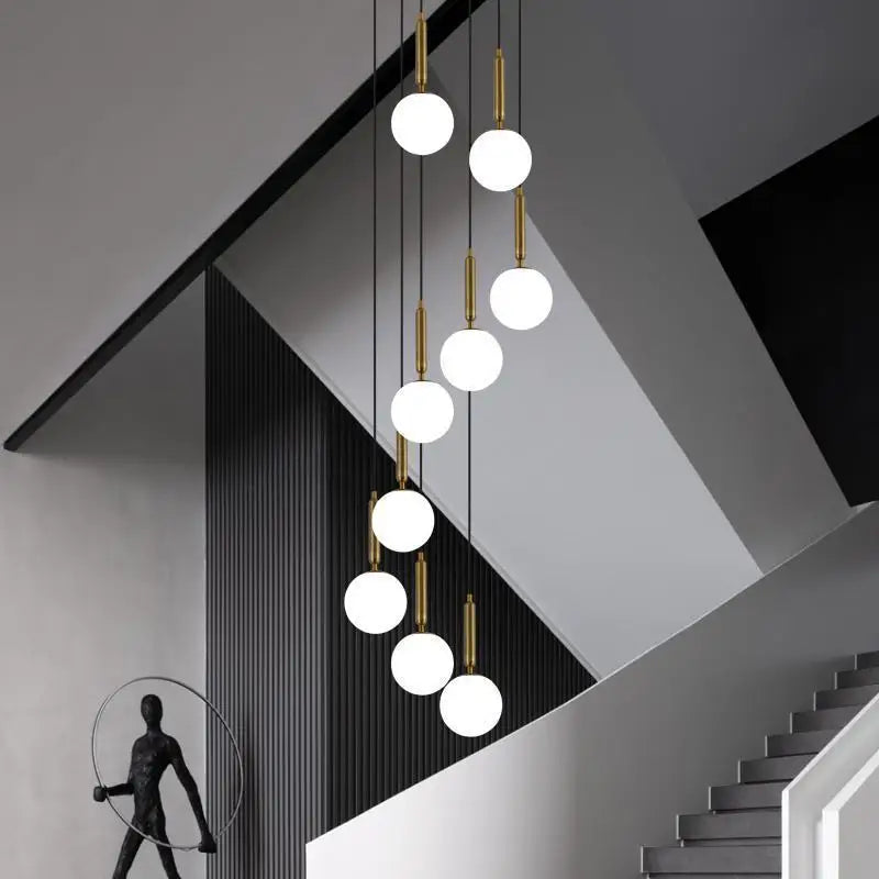 DecorBites™ LED Glass Ball Chandelier: Stylish Lighting for Home, Hotel, and Indoor Spaces