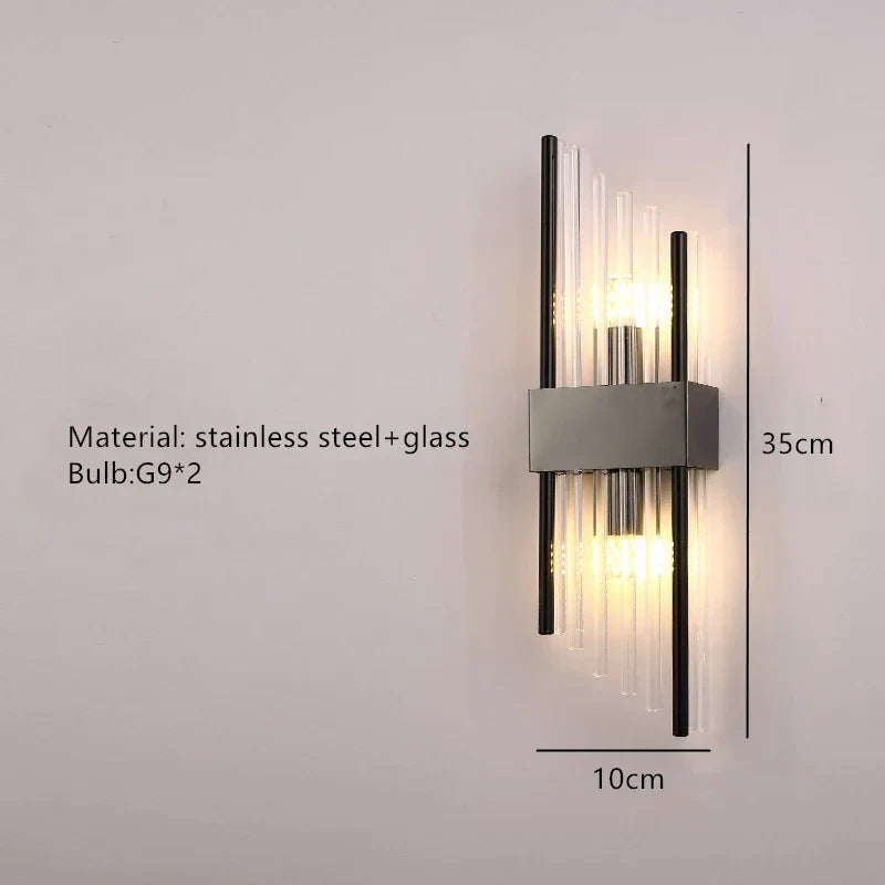 DecorBites™ Crystal LED Wall Lamp Stainless Steel Sconces for Bedroom Dining Room