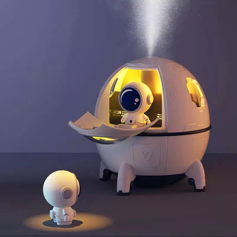 DecorBites™ Astronaut Air Humidifier with Night Light 220ml, Rechargeable Battery, Aroma Diffuser for Kids