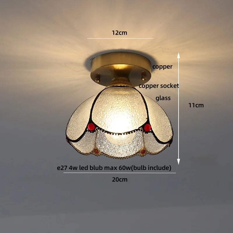 DecorBites™ Butterfly Glass LED Ceiling Light - Copper Socket, Creative Bedroom Decor