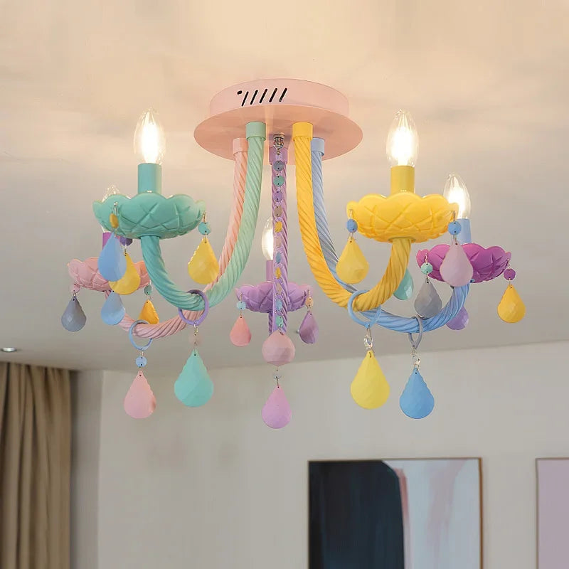 DecorBites™ Crystal Luxury Candle Chandelier Vanity Pendant Light for Living Dining Bedroom