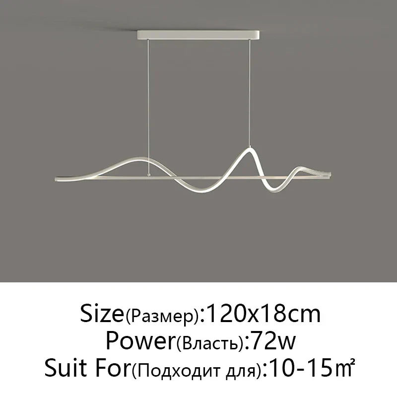 DecorBites™ LED Pendant Light - Modern White/Black Long Line for Home, Restaurant, Office